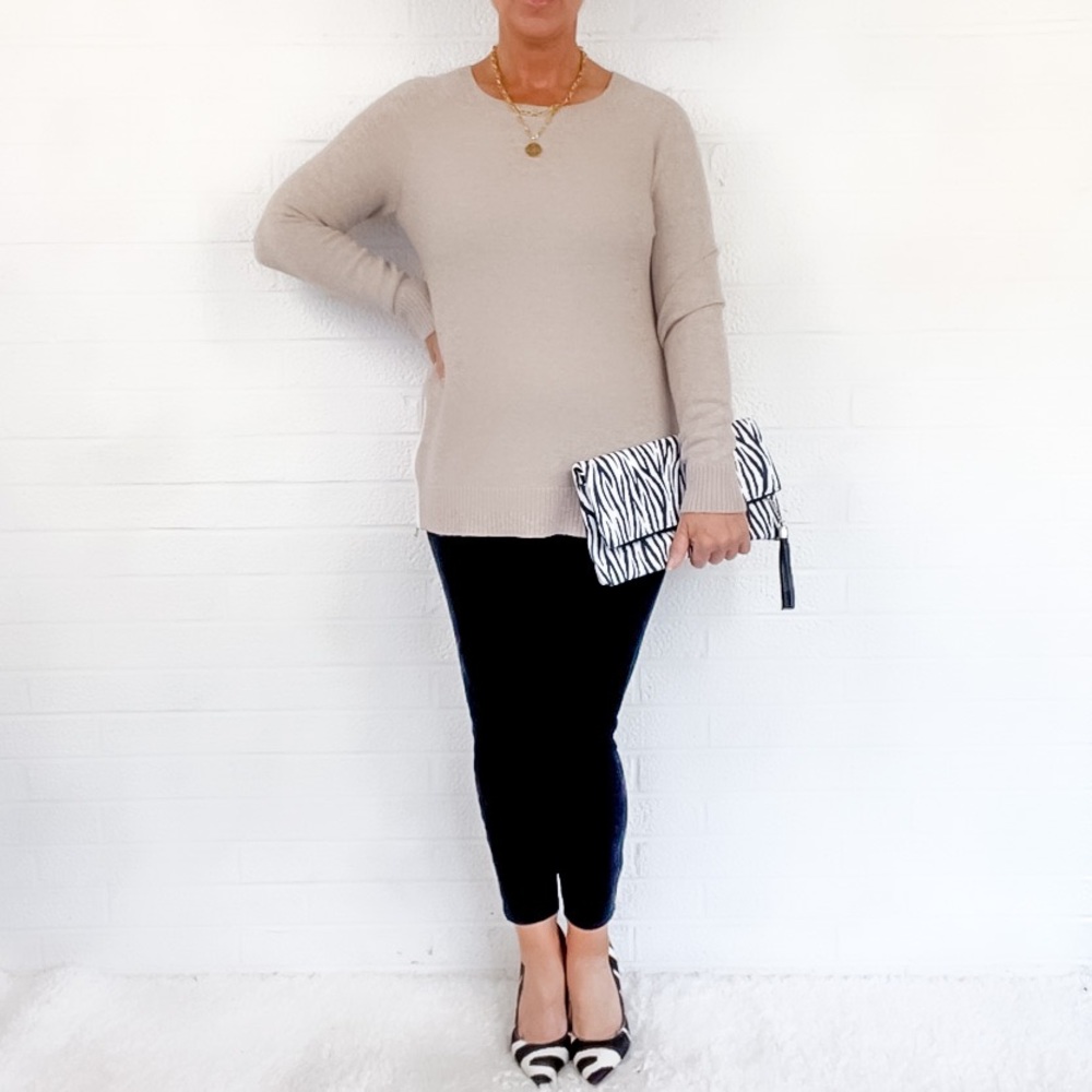 🍁 Loft Beige Sweater with Side Zippers - XS